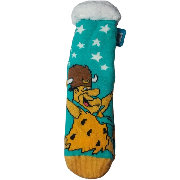 🥳 FREE with purchase- Flintstone Sherpa lined gripper bottom slipper socks - Picture 3 of 7
